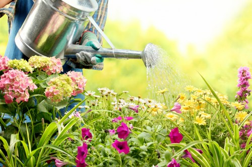 Hard landscaping and planting features for a modern garden in The Hyde